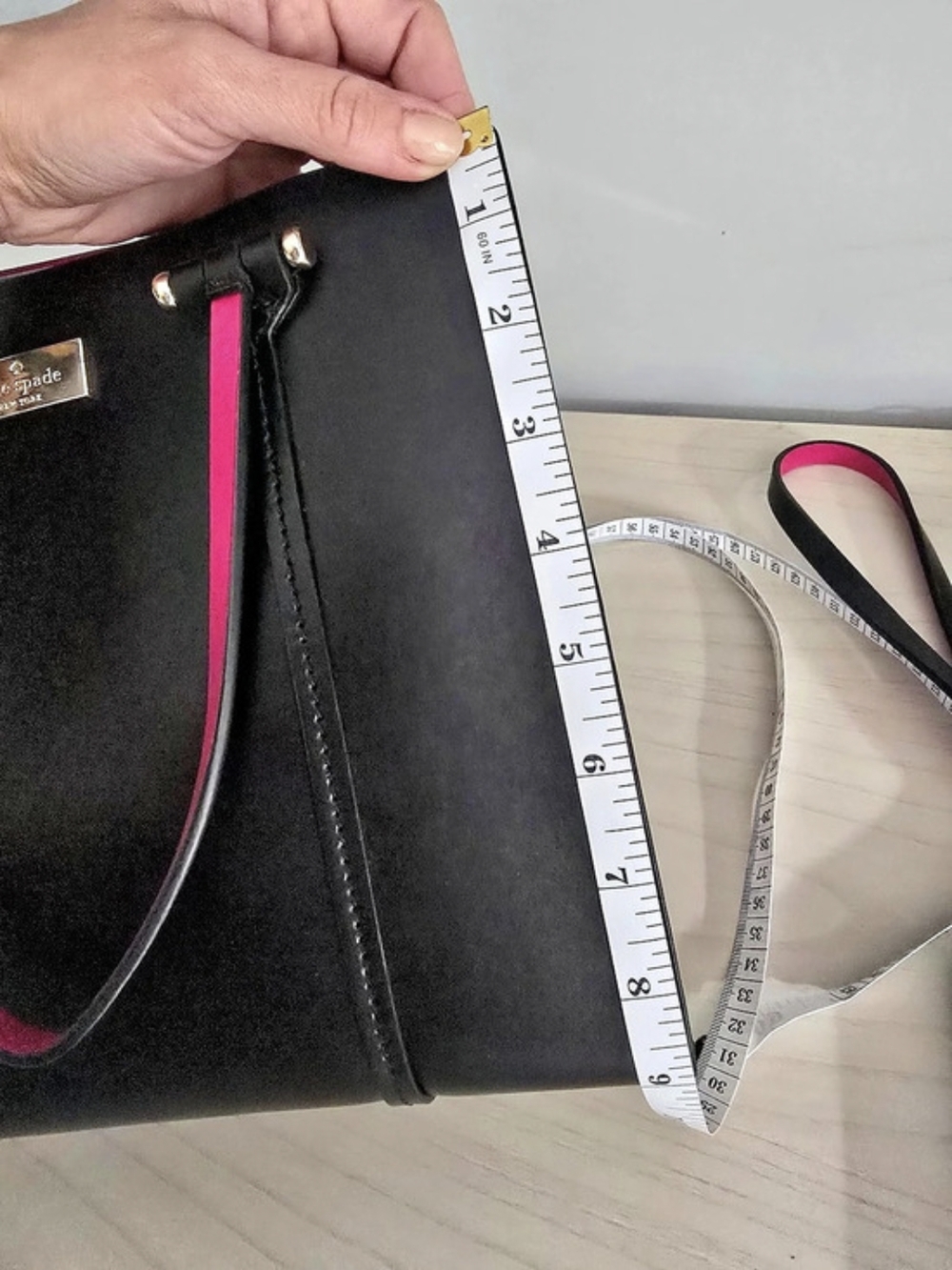Kate Spade Black & Pink Tote Bag Like New - Picture 7 of 8